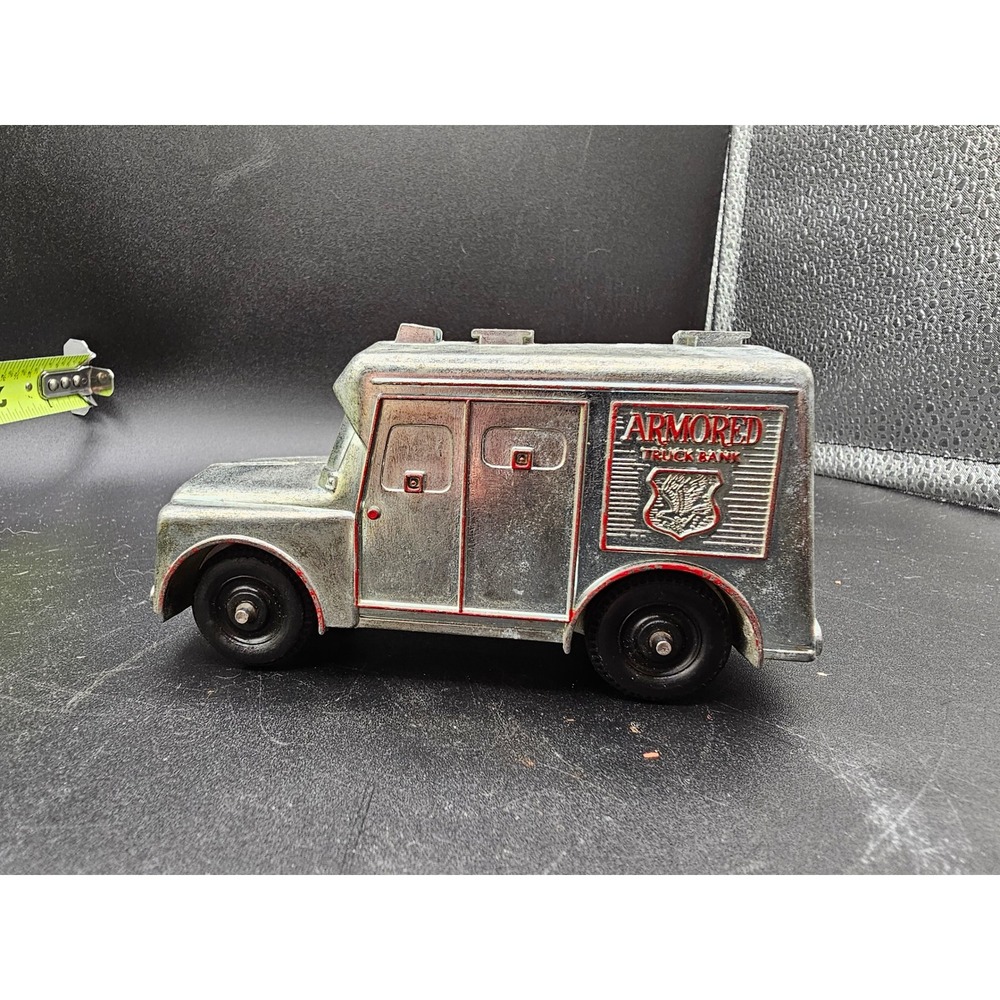 Vintage Banthrico Armored Truck Bank Diecast Metal Silver Callen Mfg Corp